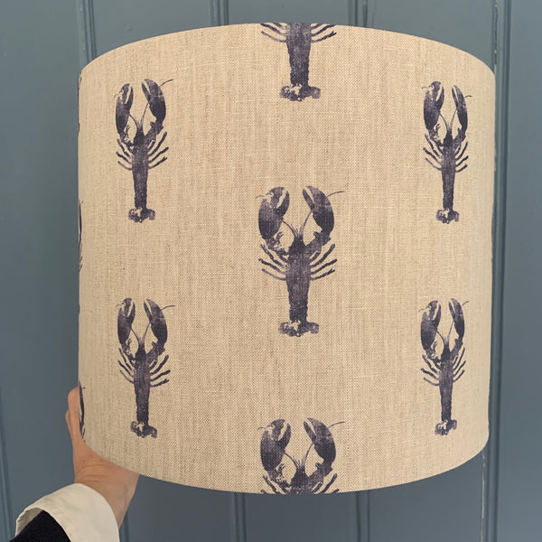 Lobster Pot Linen Drum Lampshade